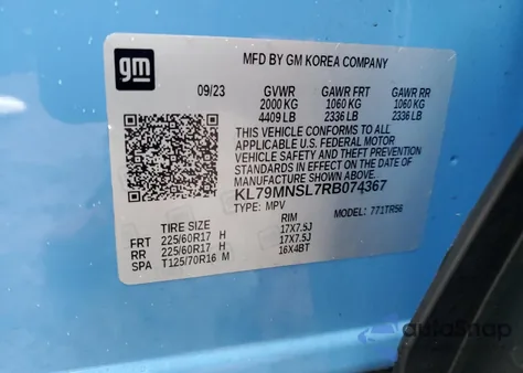 2024 Chevrolet Trailblazer Ls from USA, damaged, VIN KL79MNSL7RB074367